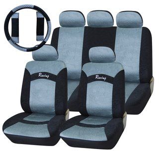 Adeco 12 piece Car Vehicle Seat Covers With Steering Wheel Cover And Safety Belt Covers
