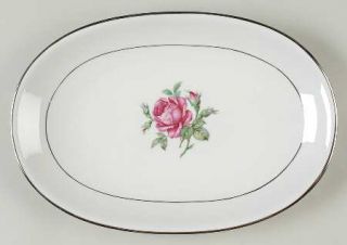 Royal Signet Sharon 12 Oval Serving Platter, Fine China Dinnerware   Pink Rose