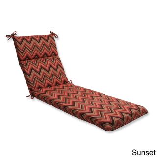 Pillow Perfect Chaise Lounge Cushion With Sunbrella Chevron Fabric (100 percent Solution Dyed Acrylic SunbrellaFill material 100 percent Polyester FiberEdge KnifeSuitable for indoor/outdoor use. Collection Sunbrella FischerColor Options Lagoon, or Sun