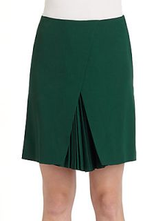 Pleated Inset Surplus Skirt   Green