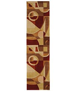 Handmade Deco Beige/ Multi N. Z. Wool Runner (26 X 12) (BeigePattern GeometricMeasures 0.625 inch thickTip We recommend the use of a non skid pad to keep the rug in place on smooth surfaces.All rug sizes are approximate. Due to the difference of monitor