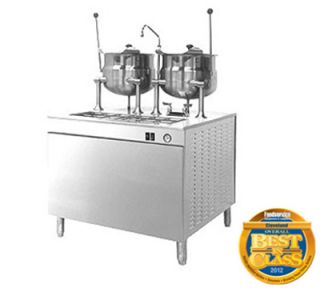 Cleveland Kettle Cabinet Assembly w/ 36 in Wide Base & (2)6 gal Kettle, Stainless, 240/3 V