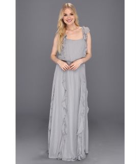 Jessica Simpson Smocked Waist Dress with Ruffles Womens Dress (Gray)
