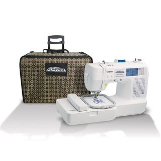 Brother Lb6800prw Project Runway Sewing/embroidery Machine With Bonus Rolling Tote (WhiteWeight 38.4 poundsDimensions 21.5 inches high x 16 inches deep x 22 inches longIncludes1 limited edition Project Runway rolling carrying case1 seam ripperMultiple b