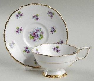 Royal Staffordshire Sweet Violets Footed Cup & Saucer Set, Fine China Dinnerware