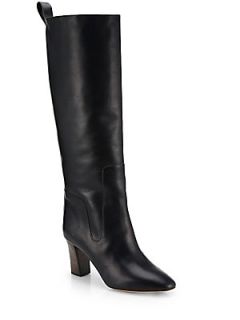 Chloe Leather Knee High Boots   Black