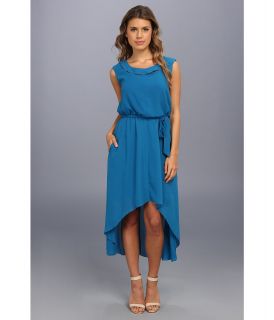Jessica Simpson Peekaboo High Low Blouson Dress Womens Dress (Blue)
