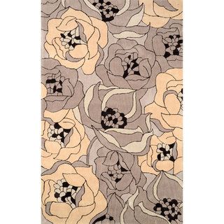 Nuloom Hand tufted Floral Synthetics Cream Rug (7 6 X 9 6 )