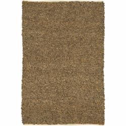 Hand woven Mandara Tan brown Shag Rug (2 X 3) (BrownPattern ShagTip We recommend the use of a  non skid pad to keep the rug in place on smooth surfaces. All rug sizes are approximate. Due to the difference of monitor colors, some rug colors may vary sli