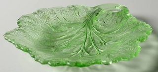 Indiana Glass Pebble Leaf Green Bread and Butter Plate   Textured Leaf Design, G