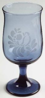 Pfaltzgraff Folk Art 12 Oz Glassware Goblet, Fine China Dinnerware   Blue Floral