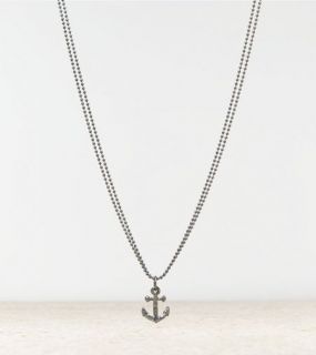 Silver AEO Anchor Necklace, Womens One Size