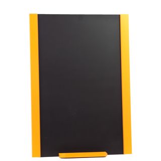 Yellow Wooden Frame Blackboard (WoodDimensions 24 inches high x 17 inches wide x 2.25 inches deep)