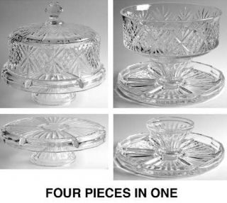 Godinger Crystal Dublin 4 in 1 Cake Set Lid and Base   Shannon Collection, Cut