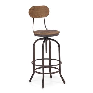 Twin Peaks Distressed Natural Bar Chair