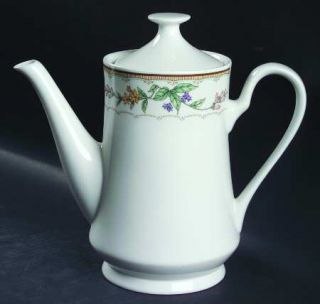 Citation Bellegarden Coffee Pot & Lid, Fine China Dinnerware   Multicolor Flower