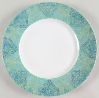 222 Fifth (PTS) Eva Opulent Teal Dinner Plate, Fine China Dinnerware   Teal,Blue