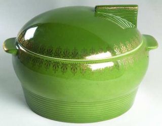 Limoges American Trillium (Forest Green Filigree) Round Covered Vegetable, Fine