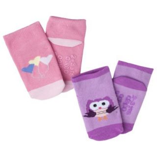 Circo Infant Toddler Girls 2 Pack Casual Socks   Pink/Purple 2T 3T