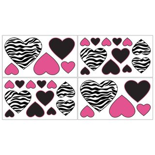 Sweet Jojo Designs Funky Zebra Wall Decal Stickers (set Of 4)