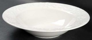 Thomson Snowflakes Large Rim Soup Bowl, Fine China Dinnerware   All White, Embos