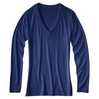 Womens Favorite Long Sleeve V Neck Tee   Waterloo Blue   XL