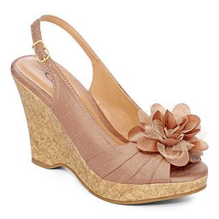 CL BY LAUNDRY Ilena Cork Wedges, Sand, Womens