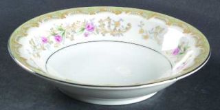 Meito Kenwood Rim Fruit/Dessert (Sauce) Bowl, Fine China Dinnerware   Gray/Green