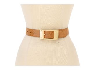 Vince Camuto 1/4 Shiny Reptile Panel Belt With Logo Buckle Womens Belts (Tan)