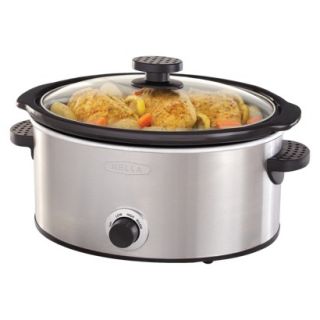 Bella 5QT Manual Slow Cooker, Stainless Steel