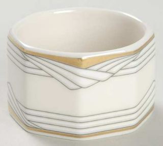 Noritake Golden Cove Napkin Ring, Fine China Dinnerware   New Traditions, Gray/W