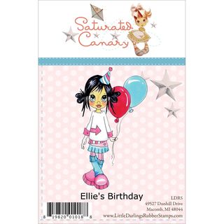 Saturated Canary Unmounted Rubber Stamp 4.25x2.5  ellies Birthday