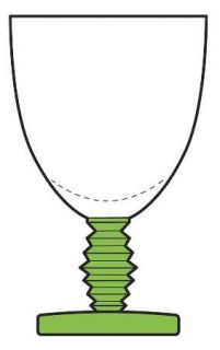 Fostoria 4020 Green (Green Base/Stem) Water Goblet   Stem #4020, Green Stem/Base