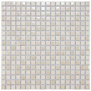 Somertile 11.75x11.75 inch Posh Pixie Almond Porcelain Mosaic Tiles (set Of 10)