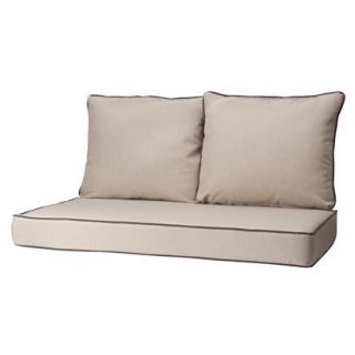 Rolston 3 Piece Outdoor Replacement Loveaseat Cushion Set   Beige/Chocolate