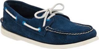 Mens Sperry Top Sider A/O 2 Eye Perfed Suede   Navy Suede Suede Shoes