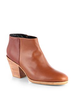 Rachel Comey Mars Bicolor Leather Ankle Boots   Caramel