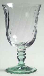 Lenox Aspect Celadon Green Water Goblet   Clear/Optic Bowl,   Green Stem And Bas