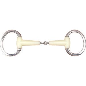 Happy Mouth Flat Ring Jointed Eggbutt Snaffle Bit 5 1/2