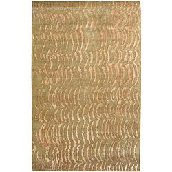 Julie Cohn Hand knotted Resonate Beige Abstract Design Wool Rug (2 X 3)