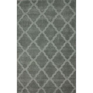 Nuloom Handmade Moroccan Trellis Dark Grey Wool Rug (6 X 9)