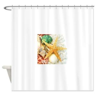  Seashells and white pebbles isolate Shower Curtain  Use code FREECART at Checkout