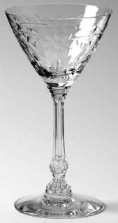 Pairpoint Wren Wine Glass   Stem #3389,         Cut Floral Design