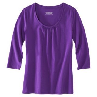 Womens Refined 3/4 Sleeve Scoop Tee   Royal Purple   M
