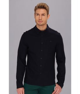 Elie Tahari Tyler Pique Shirt J8558503 Mens Long Sleeve Button Up (Black)
