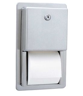 Bobrick B3888 Classic Series Recessed MultiRoll Toilet Tissue Dispenser Satin Finish Stainless Steel