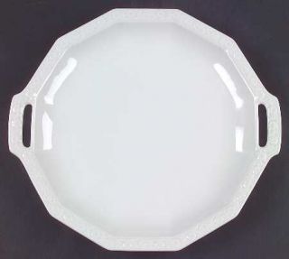 Rosenthal   Continental Maria White (12 Sided) Handled Cake Plate, Fine China Di
