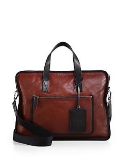 Marc by Marc Jacobs Out Of Bounds Leather Briefcase   Saddle Red