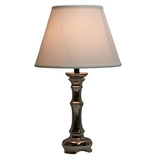 Porcelain Glossy Silver Table Lamp