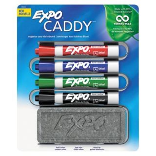 EXPO Mountable Whiteboard Caddy, with 4 Markers/Eraser, Set